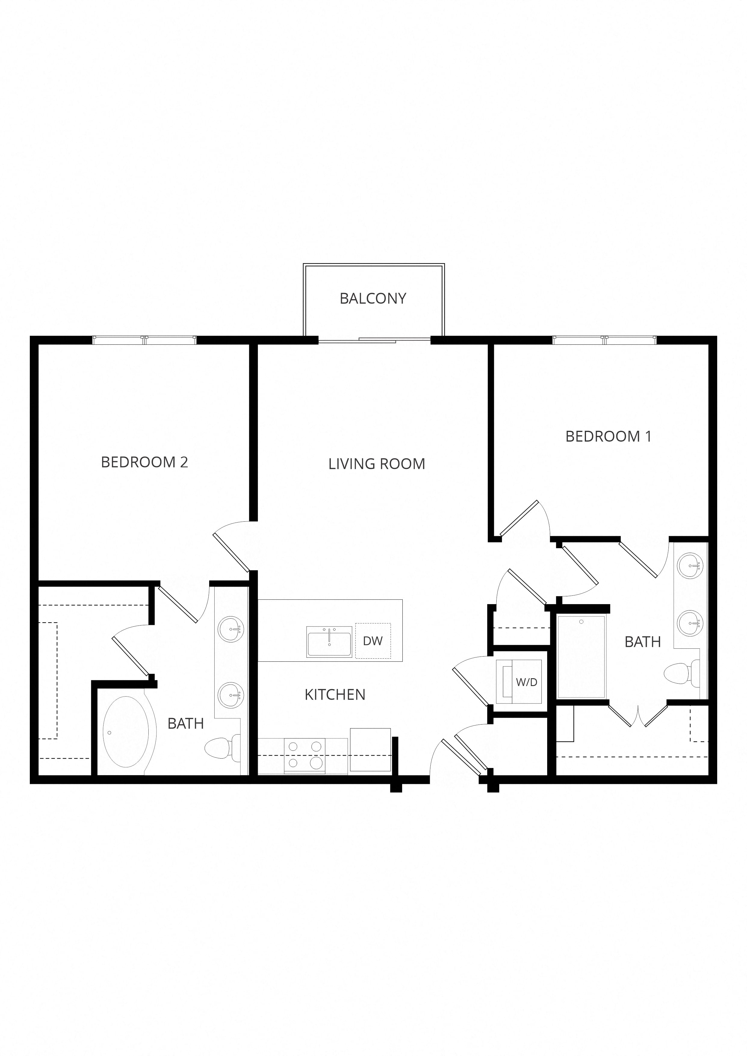 2x2 B0 floor plan